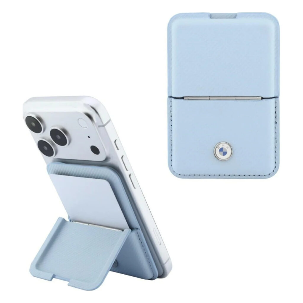 Portfel BMW Carbon Metal Logos MagSafe niebieski
