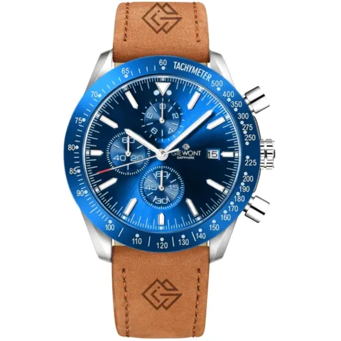 Zegarek Męski Giewont Chronograph Sapphire Brązowo Niebieski GW8720-A2