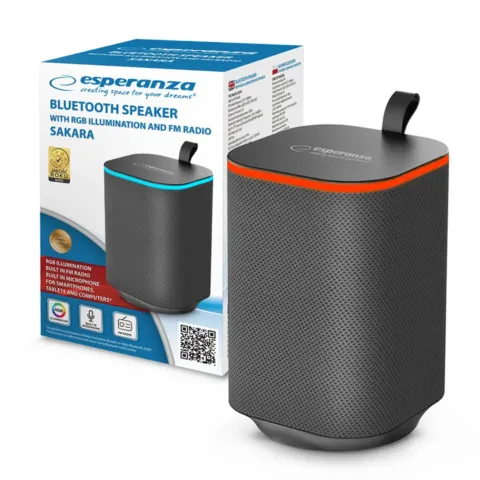 Głośnik Bluetooth Esperanza FM LED RGB Sakara