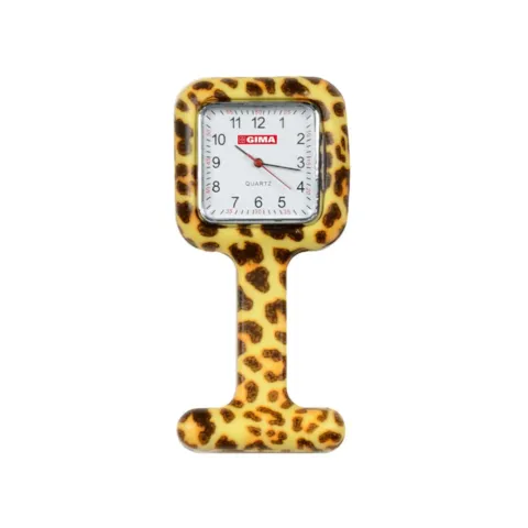 GIMA LEOPARD FANTASY Zegarek pielęgniarski silikonowy z agrafką