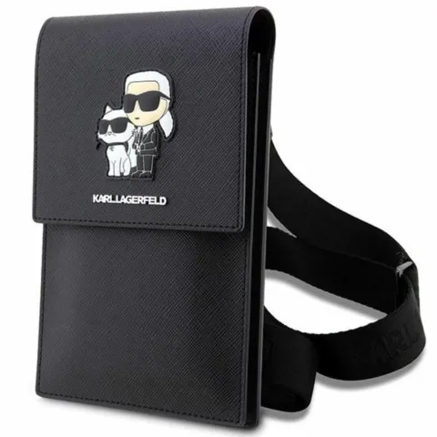 Torebka na telefon Karl Lagerfeld KLWBSAKCPMK Universal Saffiano K&C NFT czarna