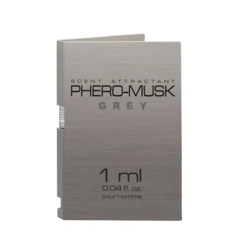 Perfumy męskie w małym wydaniu, Phero-Musk Grey for men, 1 ml. Kuszą